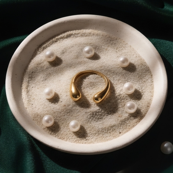 Sleek Minimalist Adjustable 18K Gold Plated Stainless Steel Open Cuff Ring - Picture 11 of 13